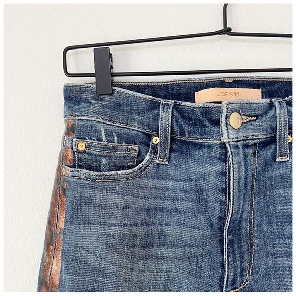 Joe’s Charlie High Rise Skinny Ankle Jeans Cobra Side Stripe Jaylyn Wash Size 28 - Picture 10 of 16